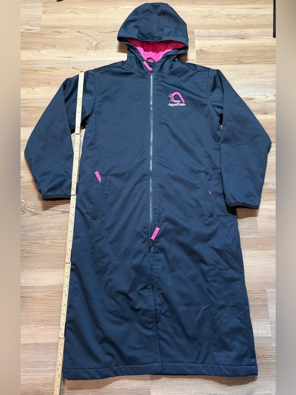Kids' Black Swim Coverup with Pink Trim